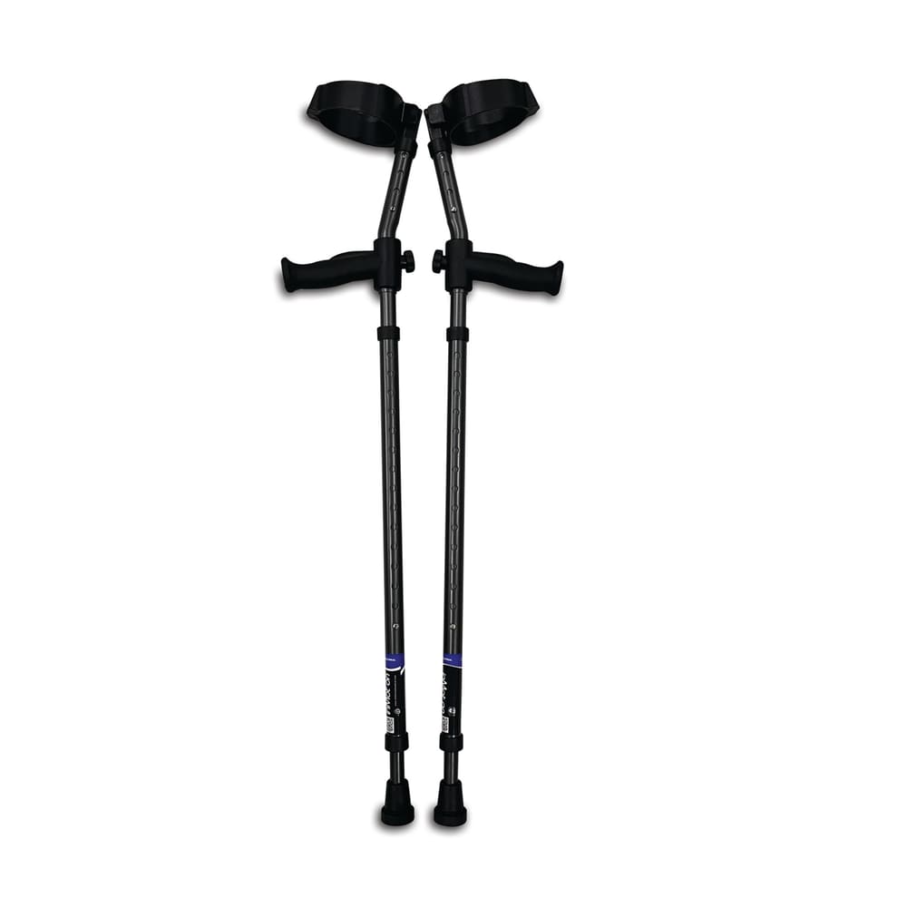 in-Motion Pro forearm crutch, showing the forearm cuff and spring-assisted shock post